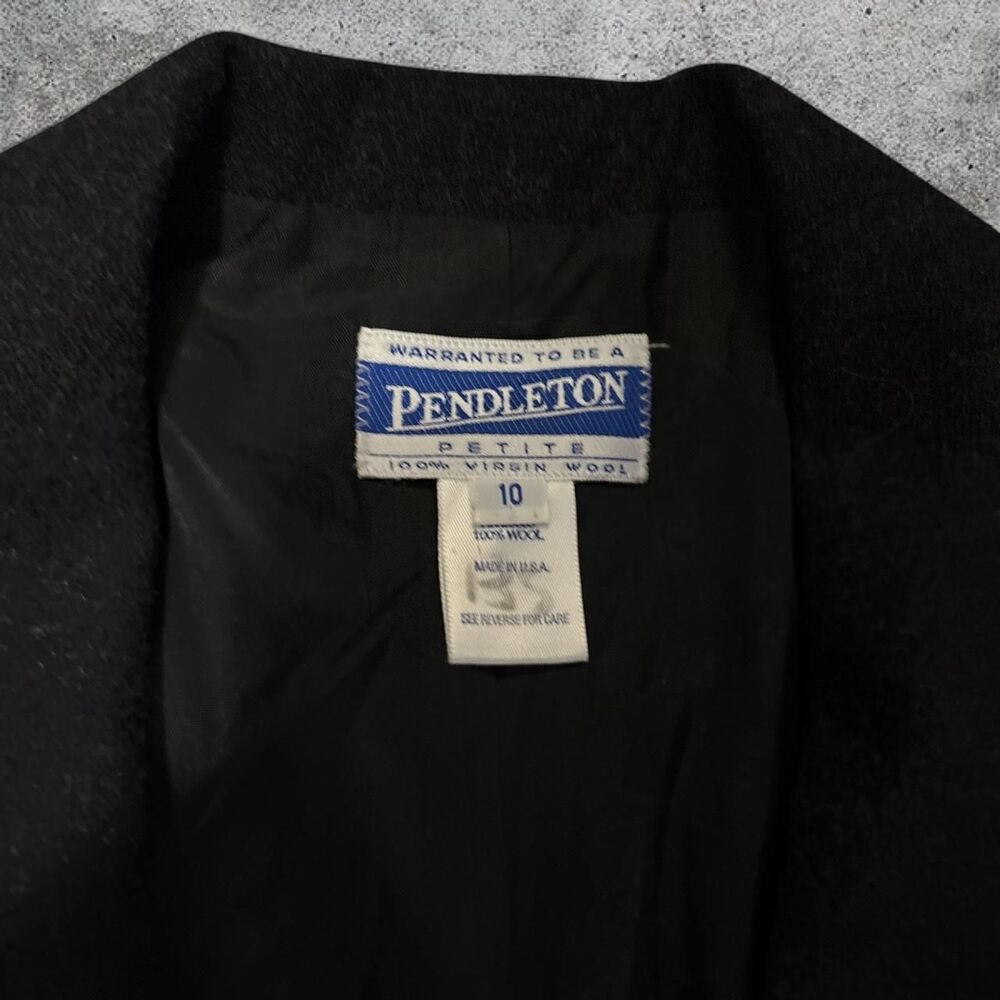 Vintage Pendleton Petite Women's Black Jacket Blazer Size 10 100% Wool Button - Picture 4 of 5